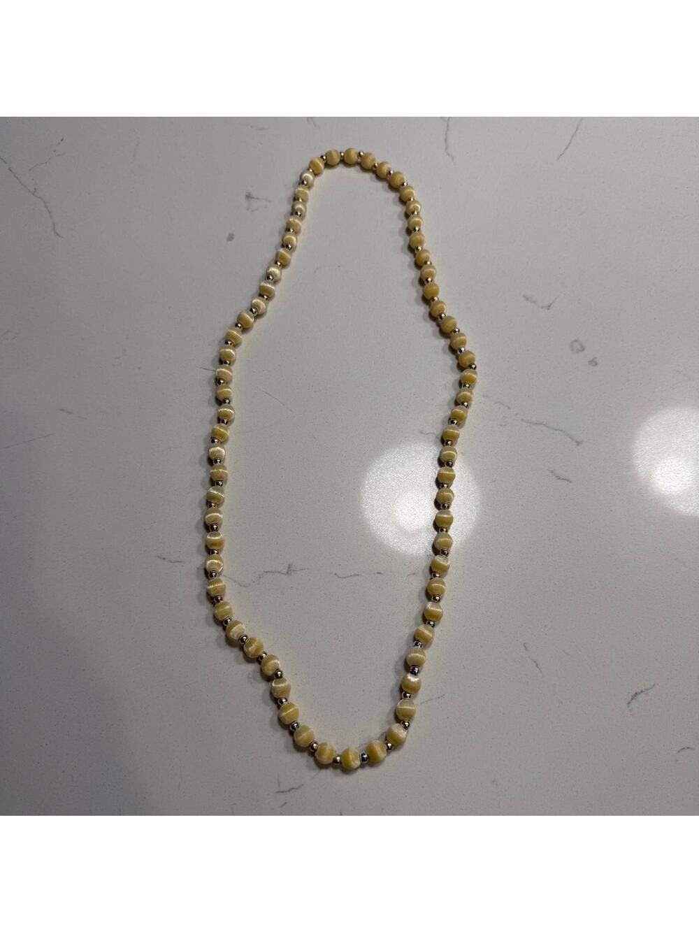 Beige beaded necklace